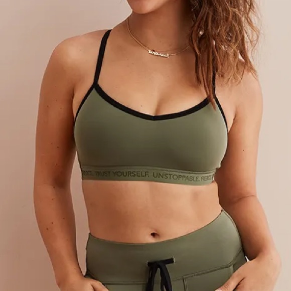 aerie Other - Aerie x Aly Raisman Green Sports Bra